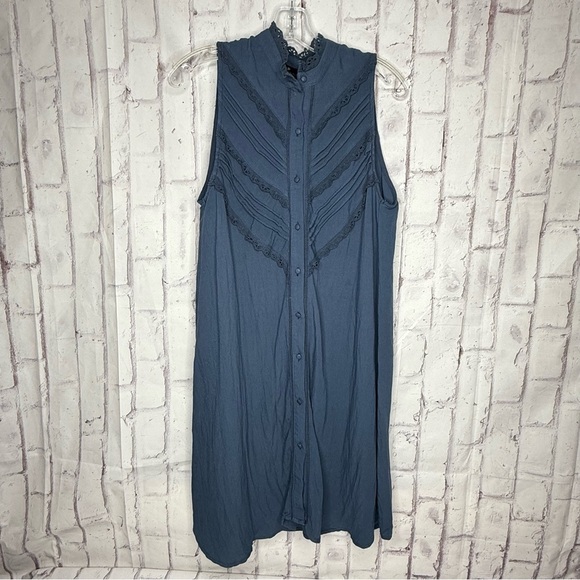 Tuckernuck Pomander Place Dutton Shirt Dress Sz S Navy Boho Coastal Cowgirl - Picture 1 of 8